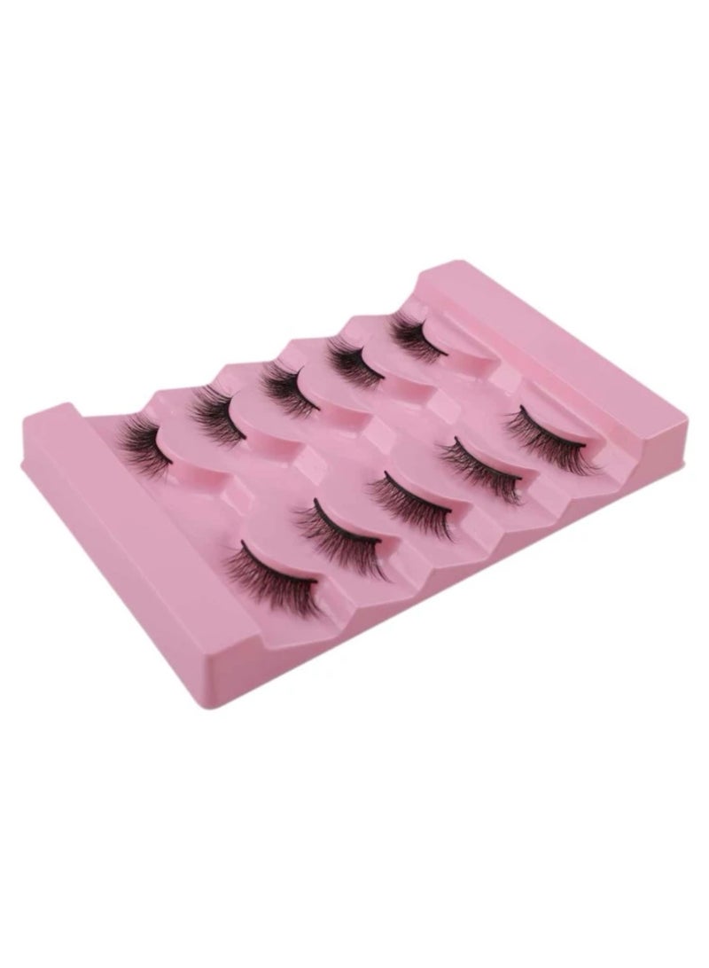 Suerte False eyelashes strip Half Lashes 5 pairs Natural dramatic  Half-length Comfortable Soft False Eyelashes For Eye Enlarging  Made Of Wool 17mm - Image 4