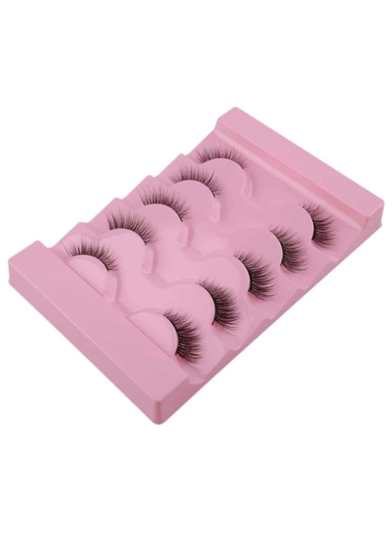 Suerte False eyelashes strip Half Lashes 5 pairs Natural dramatic  Half-length Comfortable Soft False Eyelashes For Eye Enlarging  Made Of Wool 17mm - Image 5