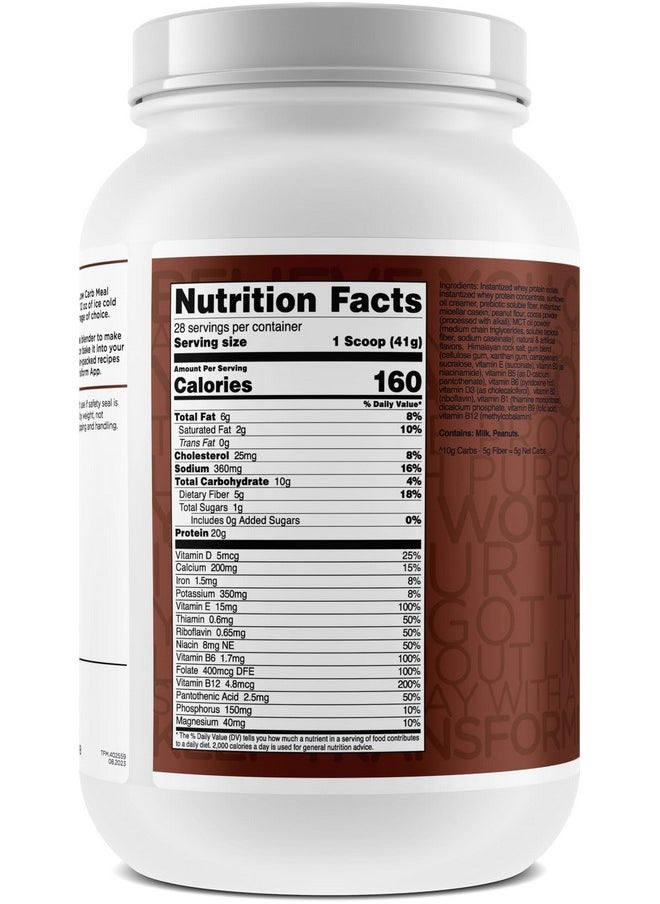 TransformHQ TransformHQ Meal Replacement Shake Powder 28 Servings (Chocolate Peanut Butter) - Gluten Free, Non-GMO  - Image 4