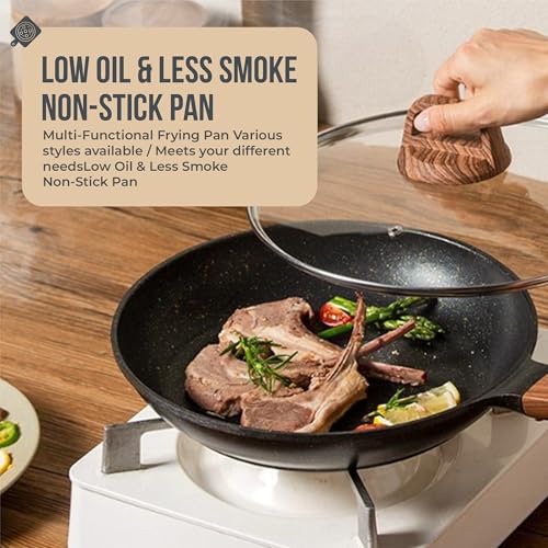 CPENSUS Non Stick pan with lid for Cooking Granite Finish Frying pan tawa for Kitchen 24 cm 2.5 mm deep Induction Base Omlette Egg Fish Gas & Induction Compatible - Image 3