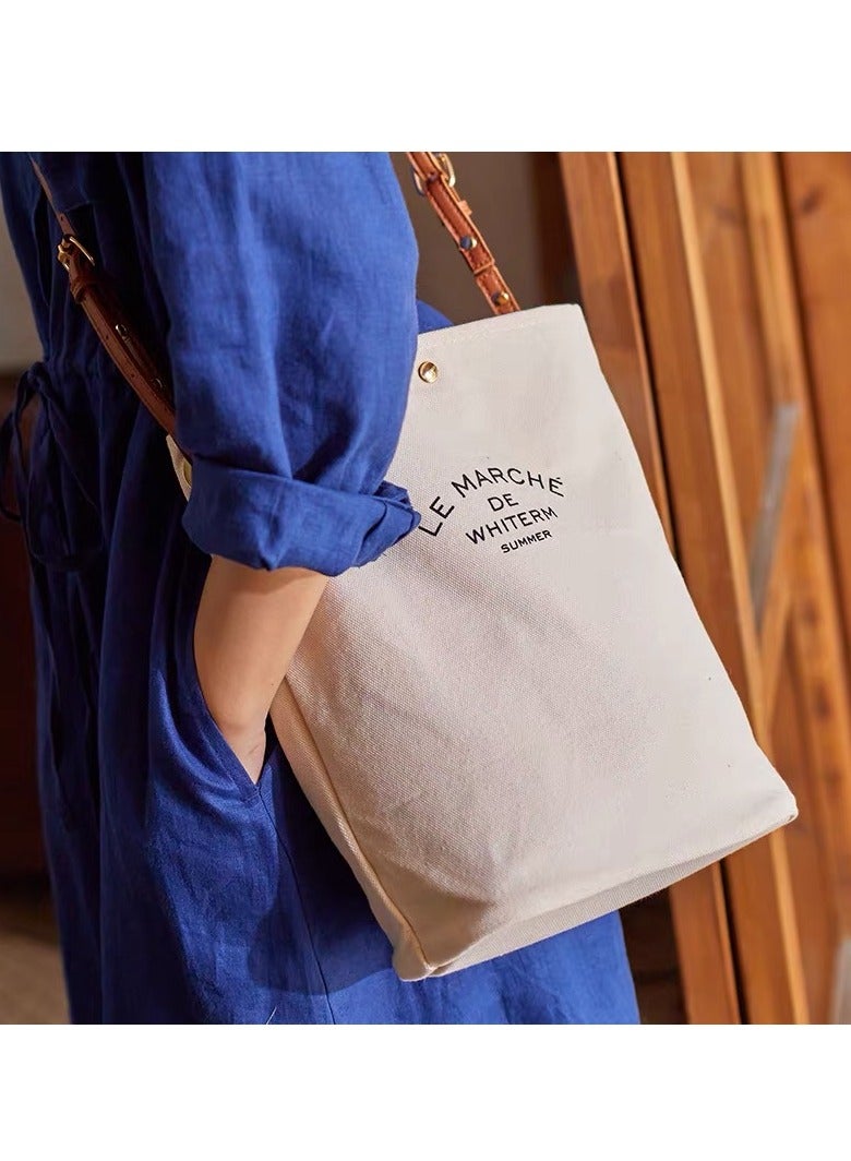 Handbag Canvas Tote Bag Womens Big Capacity Casual Shoulder Crossbody Bag Ladies Large Cotton Tote Handbag for Travel and Daily Use - Image 4