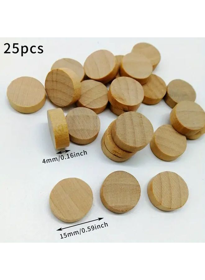 25 قطعة من الجولات الخشبية الحرفية مقاس 15 مم × 4 مم لصنع الزهور والأعمال الحرفية DIY - Image 3
