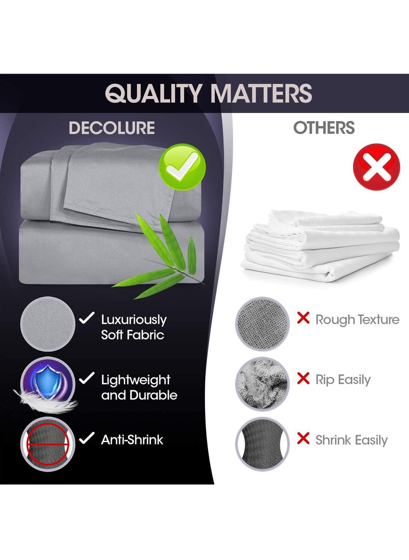 7 STARS HZM - Bamboo Duvet Cover Single Size 160x220 cm With Button Closing and Corner Ties 400TC Cool, Anti-Allergic, Soft and Silky – Sky Blue - Image 1