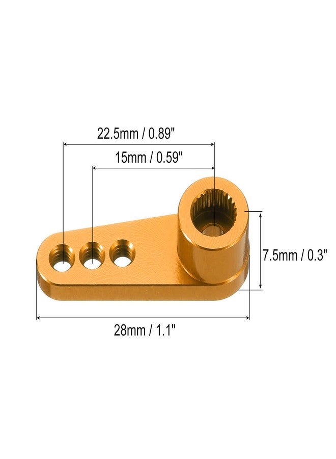 MECCANIXITY Metal 25T 25 Teeth Steering Servo Single Arm Horn Gold for DIY RC Car/Boat/Airplane Boat Accessories - Image 2