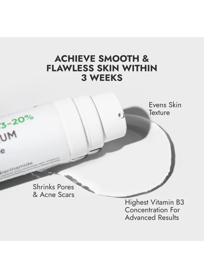 CosIQ Cos-IQ B3 20% Niacinamide Face Serum For Clear Glowing Skin, Bright Skin, Reduces Dullness, Hydrates & Repairs Skin with Vit B3 & Hyaluronic Acid for Targets Acne Marks | For Women & Men 30*3 - Image 2