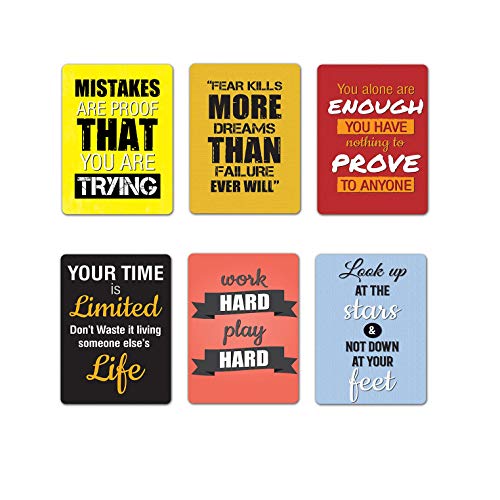 Vprint Quality Combo Pack of 6 Fridge Magnets Motivational Size (1.5X2) - Image 1
