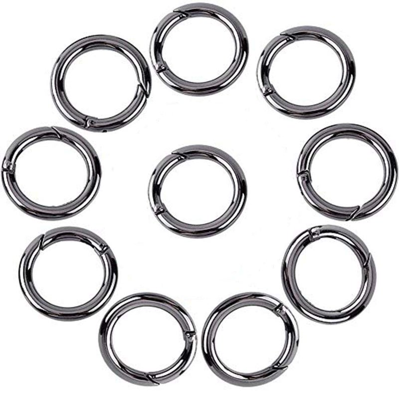 Onwon 20 Pieces Carabiners Rings - Zinc Alloy Round Carabiner Loaded Gate Clips Spring Snap Hook Locking Carabiners Keychain Keyring Buckle Gun Grey - Image 1