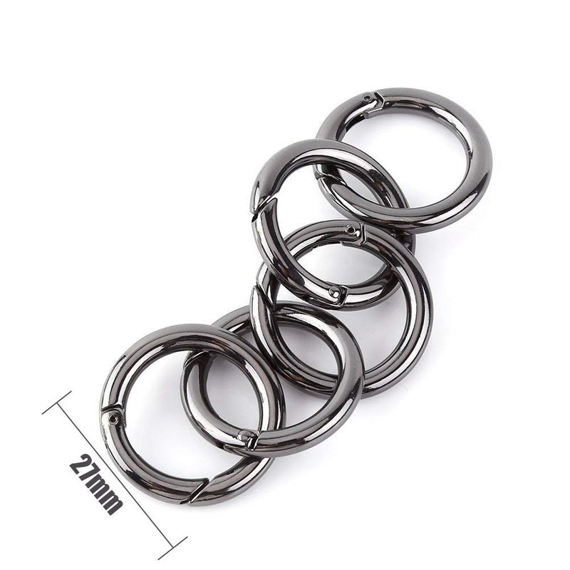 Onwon 20 Pieces Carabiners Rings - Zinc Alloy Round Carabiner Loaded Gate Clips Spring Snap Hook Locking Carabiners Keychain Keyring Buckle Gun Grey - Image 2