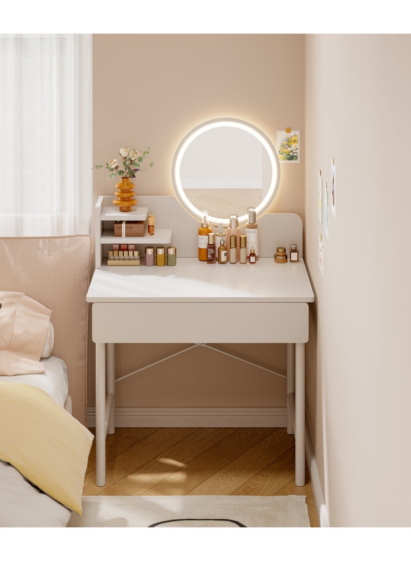 CityRiya-Long Vanity Desk, Makeup Vanity Desk Mirror and Lights, White Makeup Table for Girls Women, Makeup Dressing Table for Bedroom, Makeup Dresser Desk Vanity Table, Vanities Nightstand - Image 1