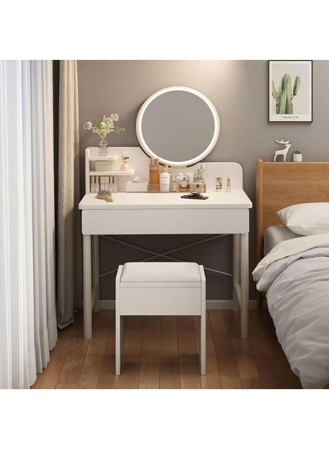 CityRiya-Long Vanity Desk, Makeup Vanity Desk Mirror and Lights, White Makeup Table for Girls Women, Makeup Dressing Table for Bedroom, Makeup Dresser Desk Vanity Table, Vanities Nightstand - Image 3