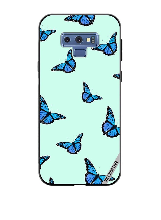 VR CREATIVE Protective Case Cover For Samsung Galaxy Note 9 Blue Butterfly Flies Design Multicolour - Image 1