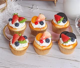 Skyseen 6PCS Artificial Cake Fake Simulation Realistic Cupcake Bread Dessert for Decoration Display Props - Image 1