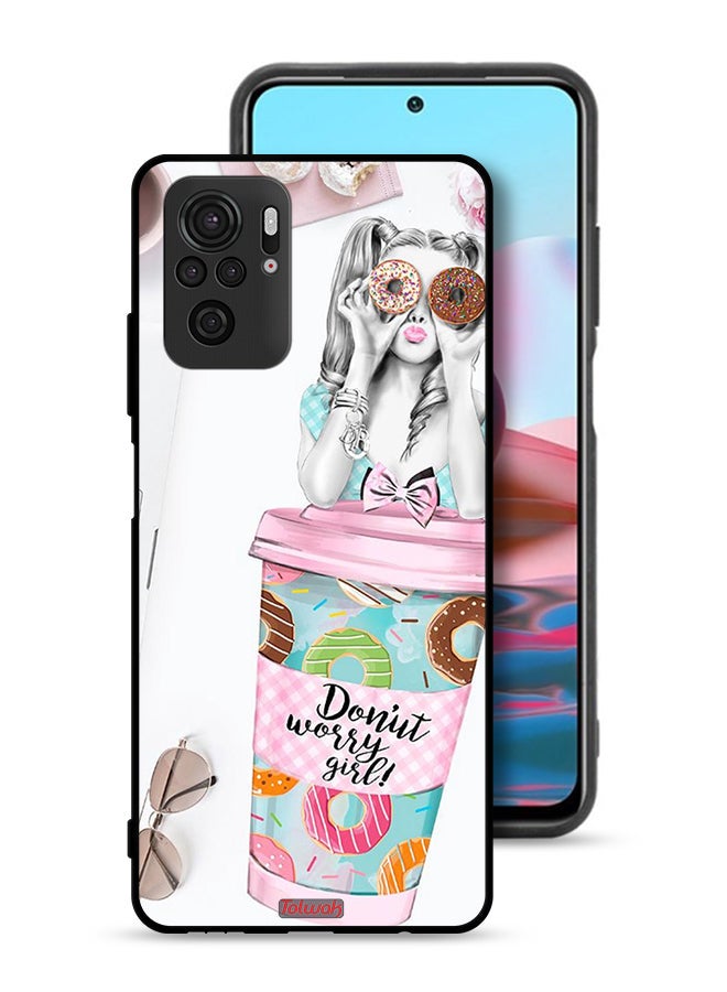Tolwak Xiaomi Redmi Note 10S Protective Case Cover Donut Worry Girl - Image 1
