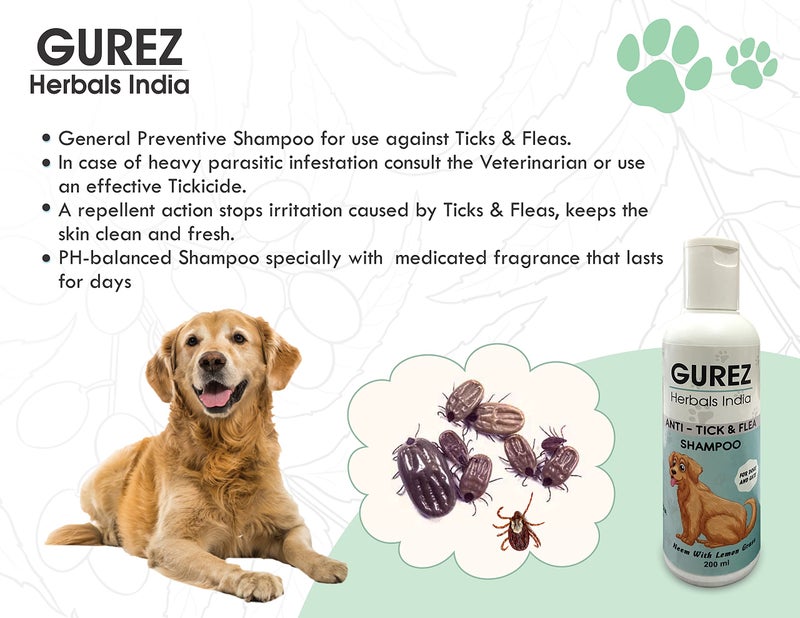 Gurez Herbals India Pet Shampoo for Dogs and Cats of All Breeds Repellent Lice Tick and Flea Anti-itching Dog Shampoo Made with Natural Neem and Lemon Grass (200 ml with Brush) - Image 5