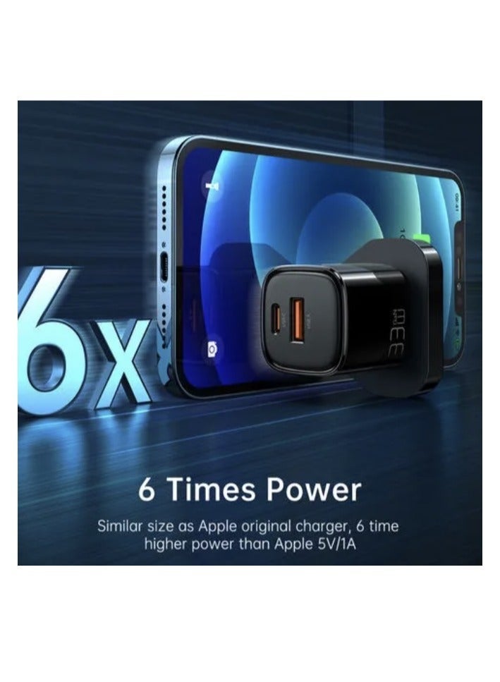 مكدودو شاحن MCDODO GaN PD سريع بقدرة 33 واط، يدعم الشحن السريع PD و QC، محول طاقة ثنائي المخرج CH-0593 - Image 2