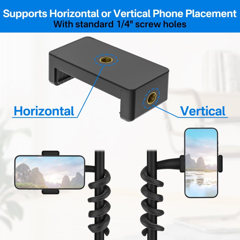 Chunxiao Portable Stroller Phone Holder Mount for Baby and Parent to One Hand Operation - Flexible Phone Holder for Stroller Handlebar with Angle Adjustable Fits Most 3.5" - 7.5" Cellphones - Image 4