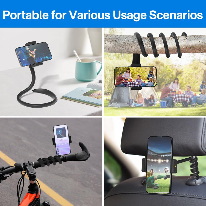 Chunxiao Portable Stroller Phone Holder Mount for Baby and Parent to One Hand Operation - Flexible Phone Holder for Stroller Handlebar with Angle Adjustable Fits Most 3.5" - 7.5" Cellphones - Image 3