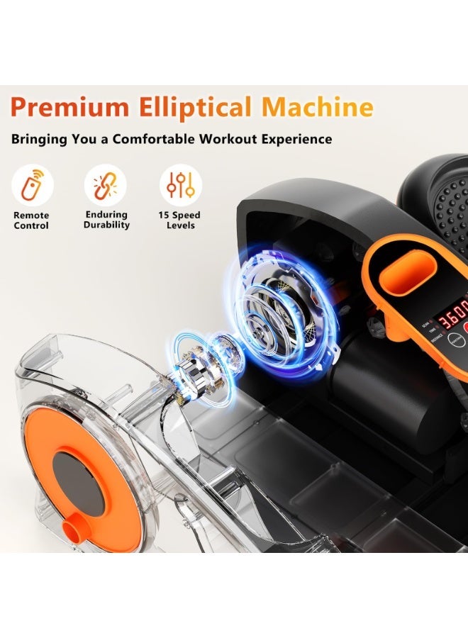 WALALLA Under Desk Elliptical Exercise Machine, Ellipse Leg Exerciser with Remote, 15 Adjustable Speed, Portable Leg Exerciser While Sitting for Seniors, Quiet Elliptical Machine for Home Office - Image 5