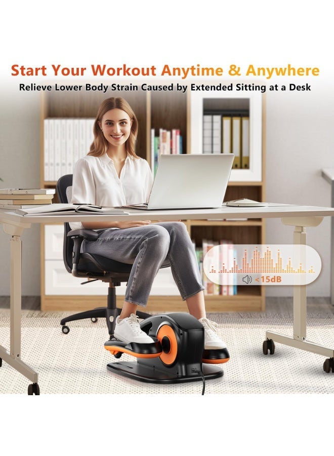 WALALLA Under Desk Elliptical Exercise Machine, Ellipse Leg Exerciser with Remote, 15 Adjustable Speed, Portable Leg Exerciser While Sitting for Seniors, Quiet Elliptical Machine for Home Office - Image 4