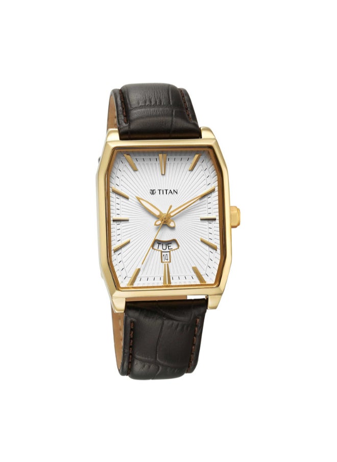 TITAN Men Analog Round Shape Leather Wrist Watch - 1876YL02 - 49 Mm  - Image 2