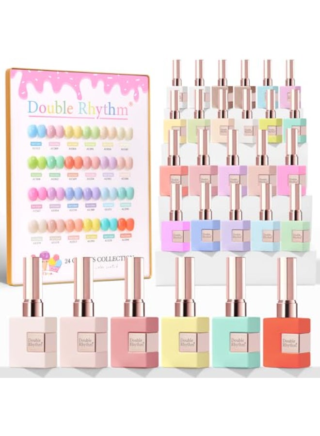 Double Rhythm 28Pcs 05Oz Gel Nail Polish Set Same Color Same Bottle Soak Off Gel Polish Kit Nail Art Manicure Salon DIY at Home for Women Pastel Candy CollectionT245 - Image 1