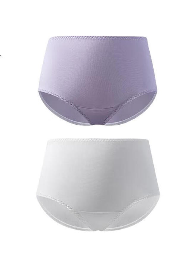 Aimer Kids Girls' Underwear Big Kids Panties 2-Pack Anti-Bacterial Underwear For Adolescent Girls【Mesh】Purple White 2-Pack Size 160 - Image 2
