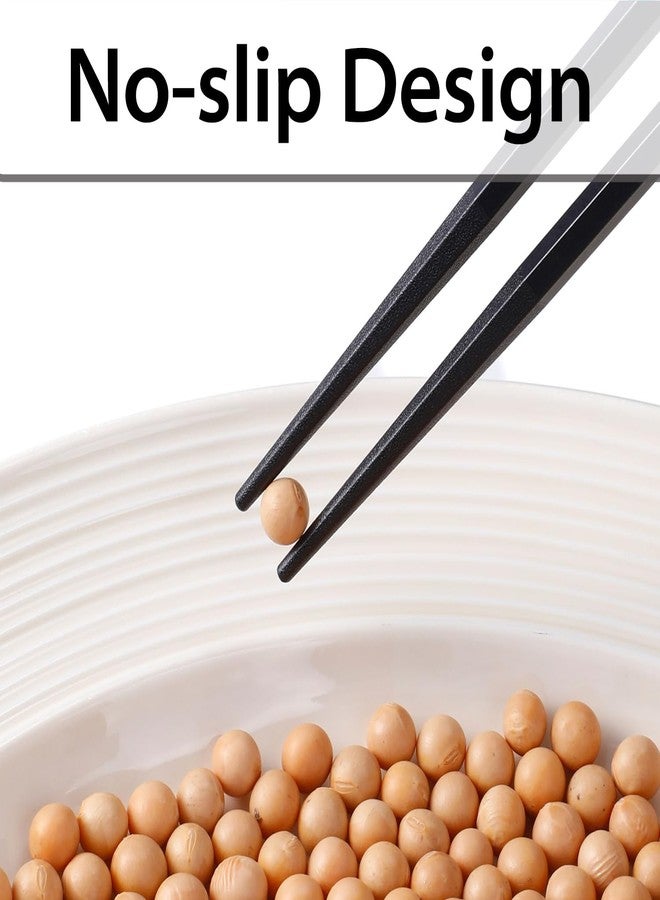 PYBBO 10 Pairs Fiberglass Chopsticks-Reusable Chopsticks Dishwasher Safe, 9.63 inch/24.5cm Non-Slip Family/ Hotel/ Restaurant Japanese Chop Sticks, Chinese/Japanese Chop Sticks, Black - Image 4