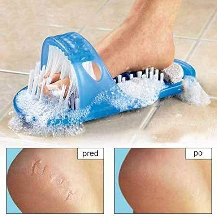 CUVLY Easy Foot Cleaner | Waterproof Foot Cleaner Slipper, Foot Cleaning Brush Easy Feet Foot Cleaner | Easy Bath Brush | Shower Foot Cleaner (Blue) - Image 5