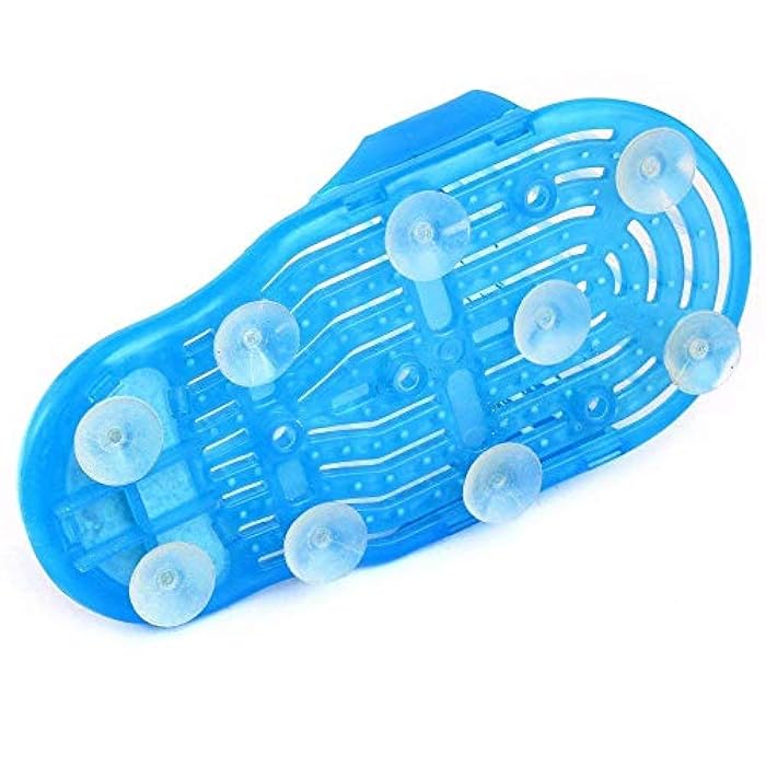 CUVLY Easy Foot Cleaner | Waterproof Foot Cleaner Slipper, Foot Cleaning Brush Easy Feet Foot Cleaner | Easy Bath Brush | Shower Foot Cleaner (Blue) - Image 3