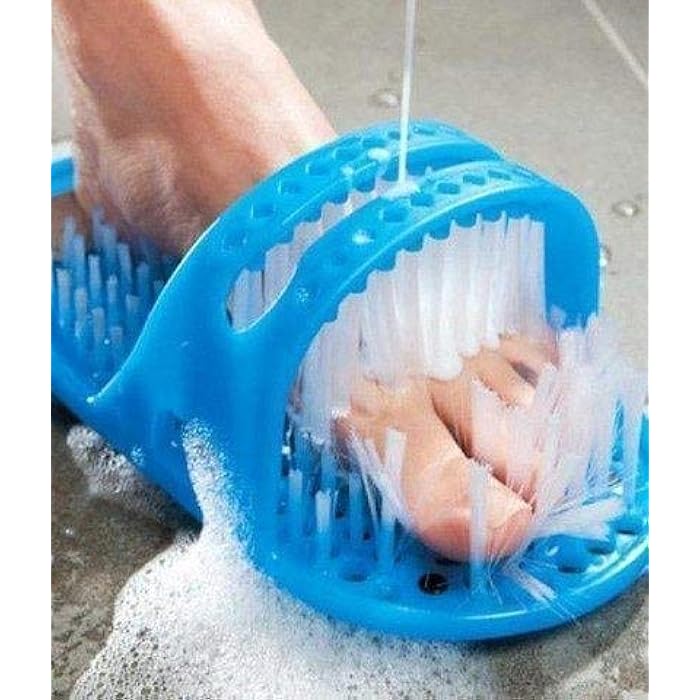 CUVLY Easy Foot Cleaner | Waterproof Foot Cleaner Slipper, Foot Cleaning Brush Easy Feet Foot Cleaner | Easy Bath Brush | Shower Foot Cleaner (Blue) - Image 1