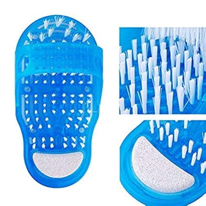 CUVLY Easy Foot Cleaner | Waterproof Foot Cleaner Slipper, Foot Cleaning Brush Easy Feet Foot Cleaner | Easy Bath Brush | Shower Foot Cleaner (Blue) - Image 2