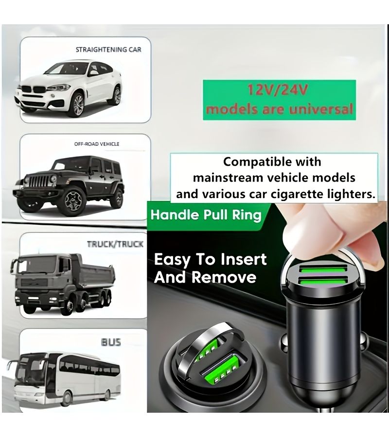 Mini Car Charger 100W PD QC Fast Charger Stylush K228-3 USB C Adapter - Image 1