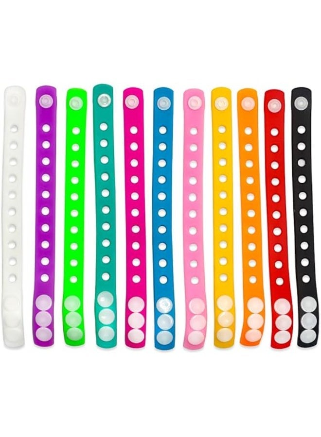 20 Pcs Silicone Charm Bracelets, 8 Inch Adjustable Wristbands, Silicone Wristbands Colorful Rubber Bracelets, for Party Favors and Gifts - Image 1