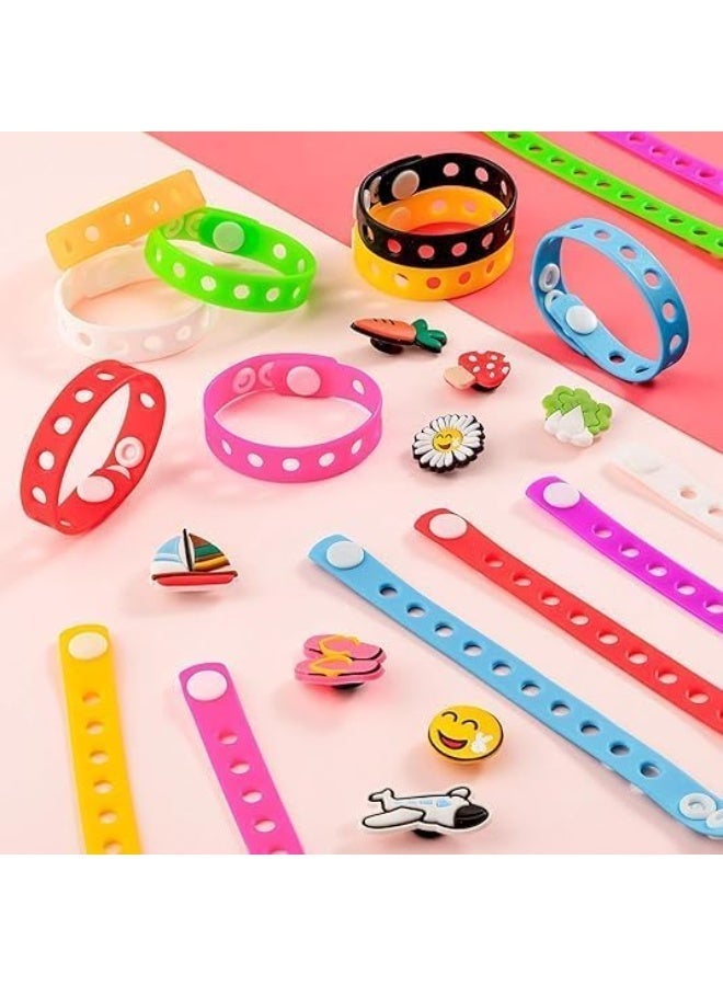 20 Pcs Silicone Charm Bracelets, 8 Inch Adjustable Wristbands, Silicone Wristbands Colorful Rubber Bracelets, for Party Favors and Gifts - Image 5