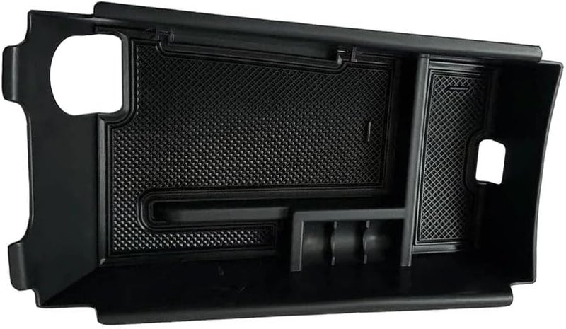 Black ABS Center Console Organizer Armrest Storage Box For Genesis G80 2021 2022 - Image 3
