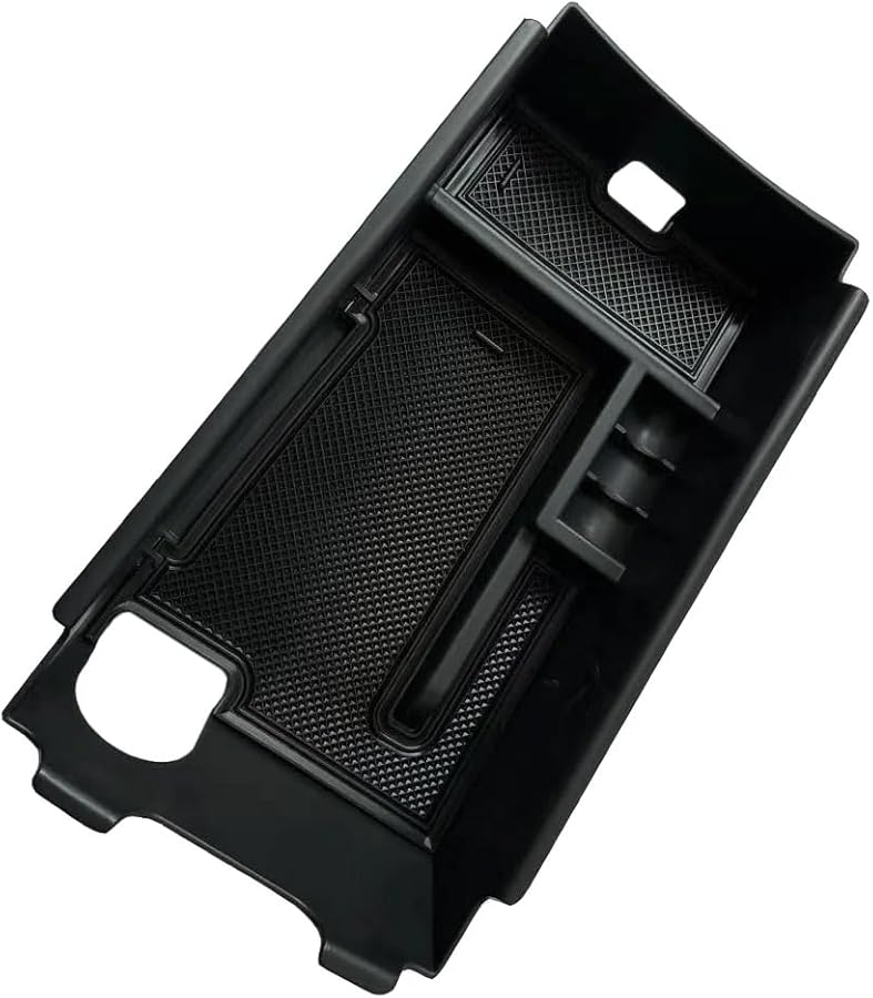 Black ABS Center Console Organizer Armrest Storage Box For Genesis G80 2021 2022 - Image 5