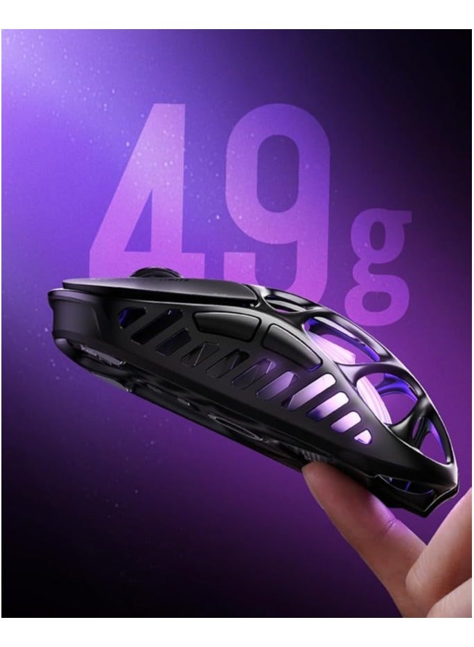 GravaStar Mercury X Pro Wireless Gaming Mouse, Come with 8K Dongle – 32,000 DPI PAW 3950 Sensor, 8,000Hz Polling Rate, Only 49g, Magnesium Alloy Hollow Frame, RGB Lighting, 5 Programmable Buttons  - Image 3