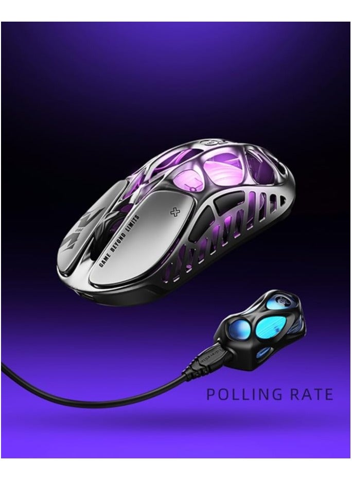 GravaStar Mercury X Pro Wireless Gaming Mouse, Come with 8K Dongle – 32,000 DPI PAW 3950 Sensor, 8,000Hz Polling Rate, Only 49g, Magnesium Alloy Hollow Frame, RGB Lighting, 5 Programmable Buttons  - Image 4