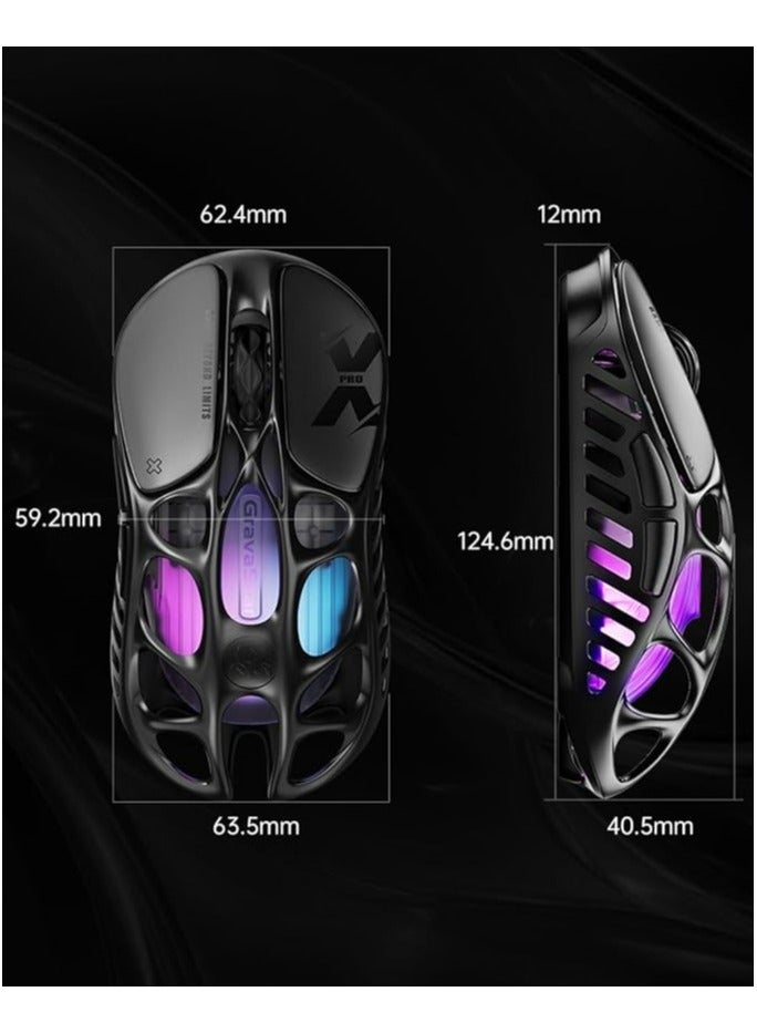GravaStar Mercury X Pro Wireless Gaming Mouse, Come with 8K Dongle – 32,000 DPI PAW 3950 Sensor, 8,000Hz Polling Rate, Only 49g, Magnesium Alloy Hollow Frame, RGB Lighting, 5 Programmable Buttons  - Image 5