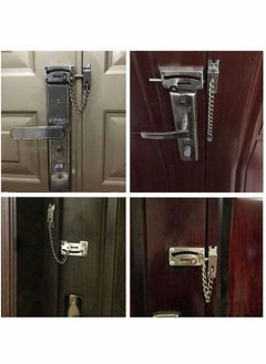 KASTWAVE Slide Bolt Latch Gate Latches Safety Door Lock with Anti-Theft Chain and Spring Heavy Duty Stainless Steel Brushed Nickel Finish Slide Bolt Latch Gate Latches Safety Door Lock  - Image 5