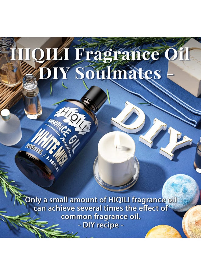 HIQILI - HIQILI Fragrance Oil White Musk 100ml for Candle Soap Making, Essential Oils for Diffuser Aromatherapy, Scented Oils for Home Car 3.38 Fl.Oz - Image 1
