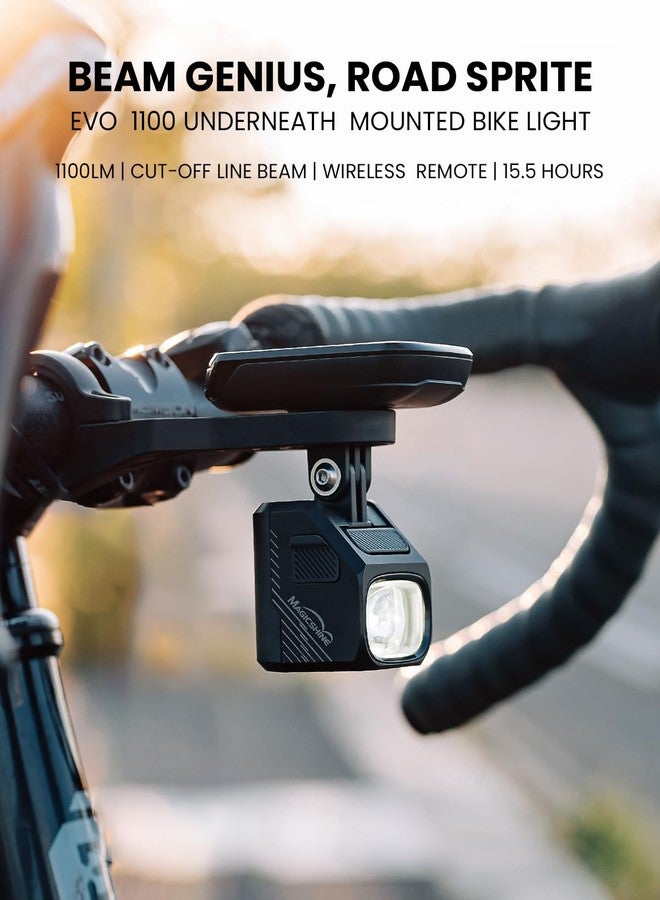 Magicshine ضوء دراجة سحري شين EVO 1100 مثبت من الأسفل، شعاع خط القطع، LED عالي القوة قابل لإعادة الشحن عبر USB-C، وظيفة الذاكرة، مصباح دراجة IPX6 مقاوم للماء (أسود) - Image 2
