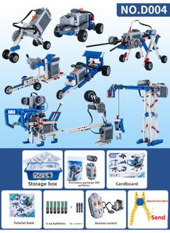 Programming Robot Grade One And Two Examination Science And Education Educational 9686 Building Block Set Mechanical Group Electric Assembled Toys-Color:[Mid-level Remote Control] 9686 Equipment 569 Particles To Send 9 Batteries