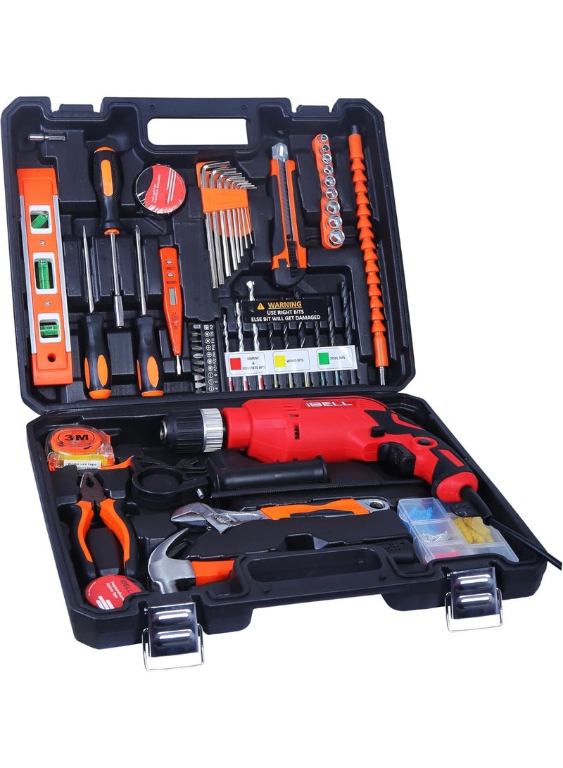 iBELL 650W Impact Drill Machine Kit with 115 Accessories | 13mm Automatic Chuck | Variable Speed | Forward/Reverse | BMC Box | Wood, Metal & Concrete Drilling | Home DIY Tool Set - Image 1