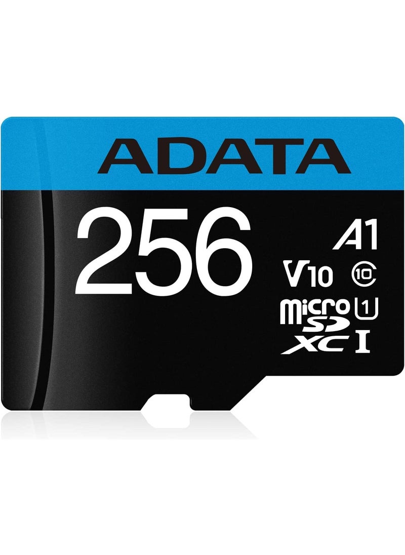 ADATA ADATA Premier 256GB MicroSDHCSDXC UHSI Class 10 V10 A1 Memory Card with Adapter Read up to 100 MBs AUSDX256GUICL10A1RA1  - Image 1