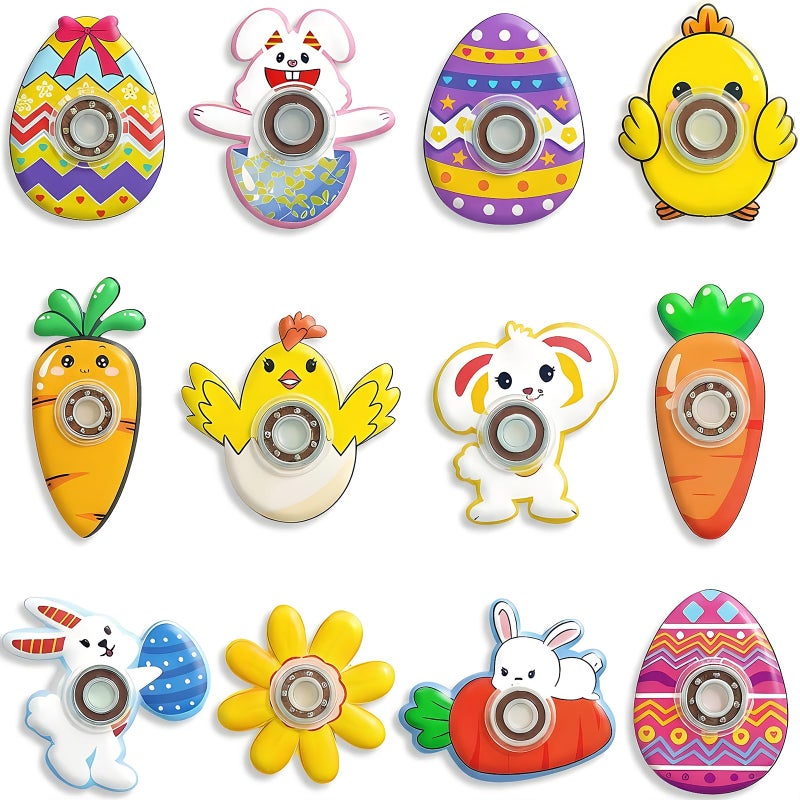 Howzcci 12 Pack Easter Fidget Spinners Toys Novelty Spinning Tops Toys for Kids Boys Girls Easter Basket Stuffers Egg Fillers Party Favors Gifts - Image 3