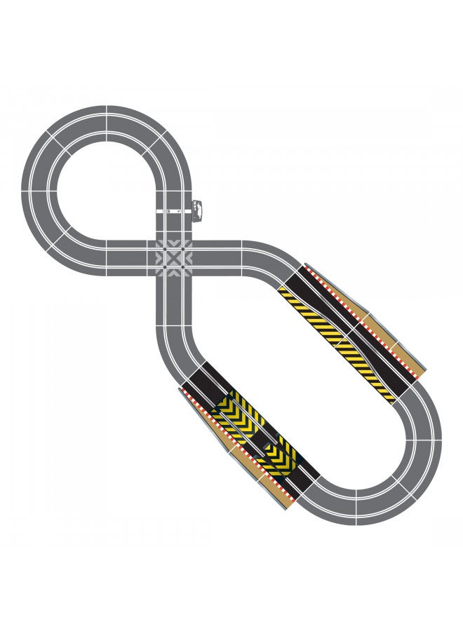 Scalextric C8511 Track Extension Pack - 1x Leap (Ramp Up and Ramp Down) 2 Straight 2 Side Swipes Borders Barriers - Image 5