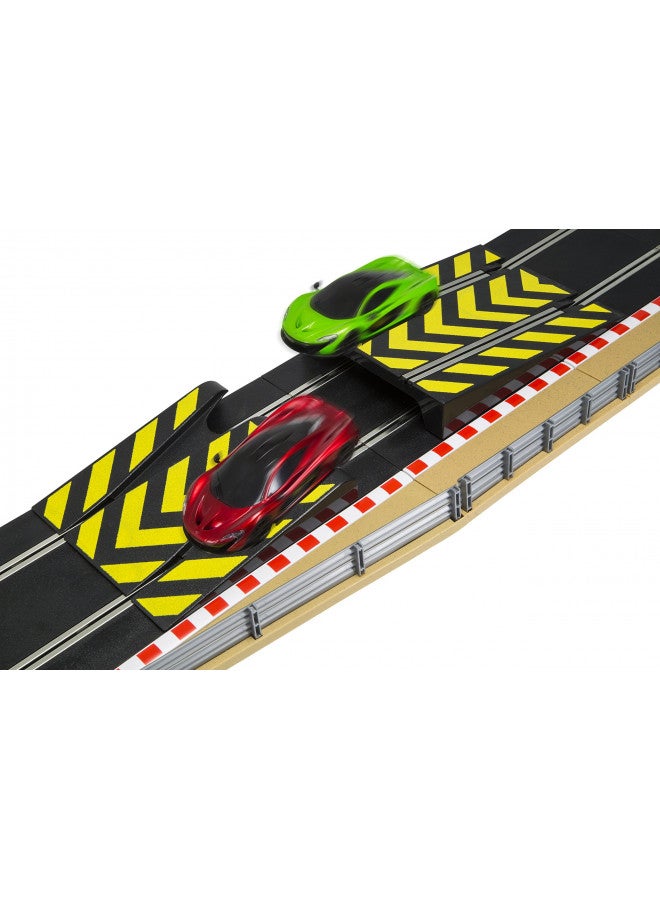 Scalextric C8511 Track Extension Pack - 1x Leap (Ramp Up and Ramp Down) 2 Straight 2 Side Swipes Borders Barriers - Image 2