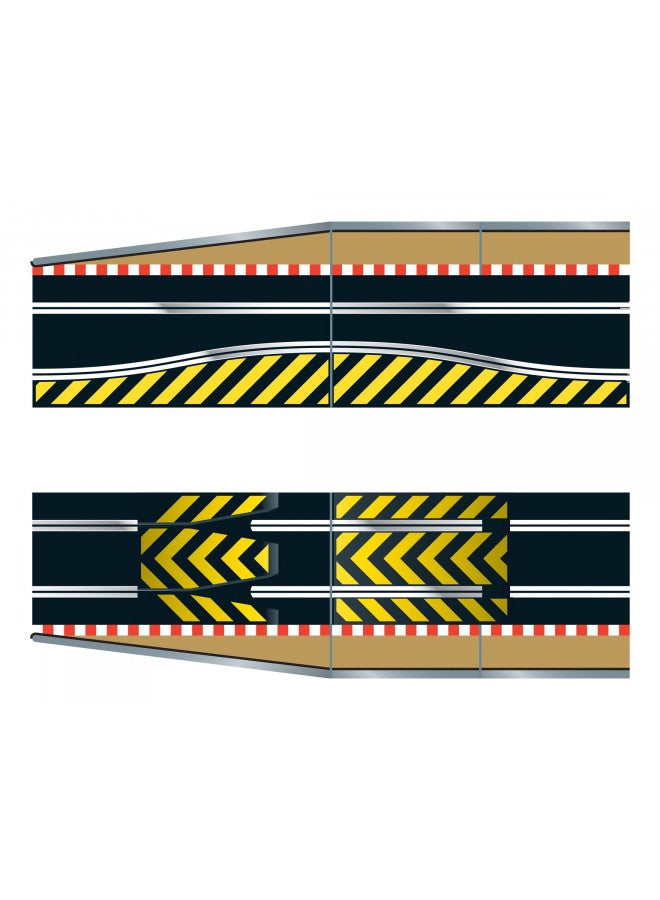 Scalextric C8511 Track Extension Pack - 1x Leap (Ramp Up and Ramp Down) 2 Straight 2 Side Swipes Borders Barriers - Image 1