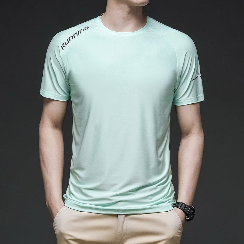 Summer Short-Sleeved T-Shirt For Men 2024 Thin Breathable Quick-Drying T-Shirt Men'S Tops Fitness Sports Ice Silk T-Shirt For Men - Image 1